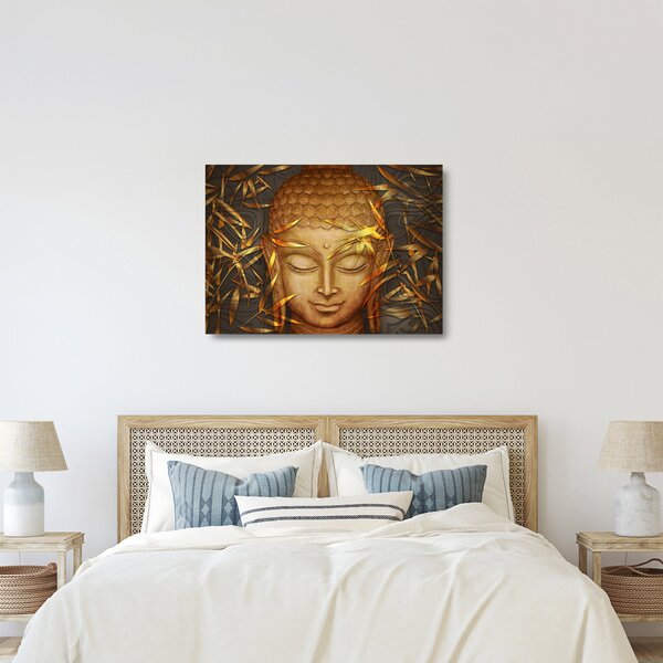 Staklena slika - Zlati Buda (70x50 cm)