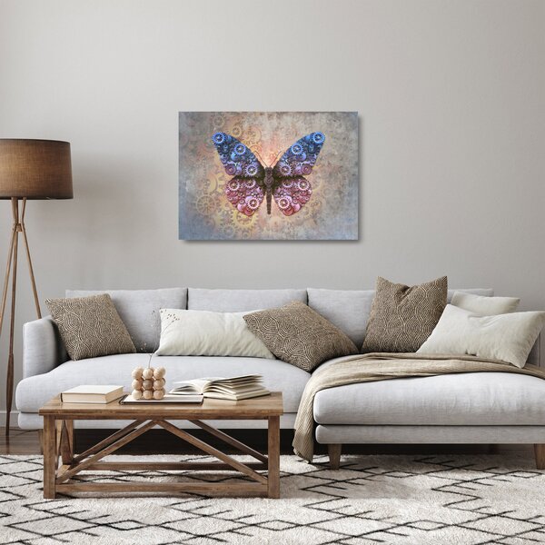 Staklena slika - Steampunk metulj (70x50 cm)