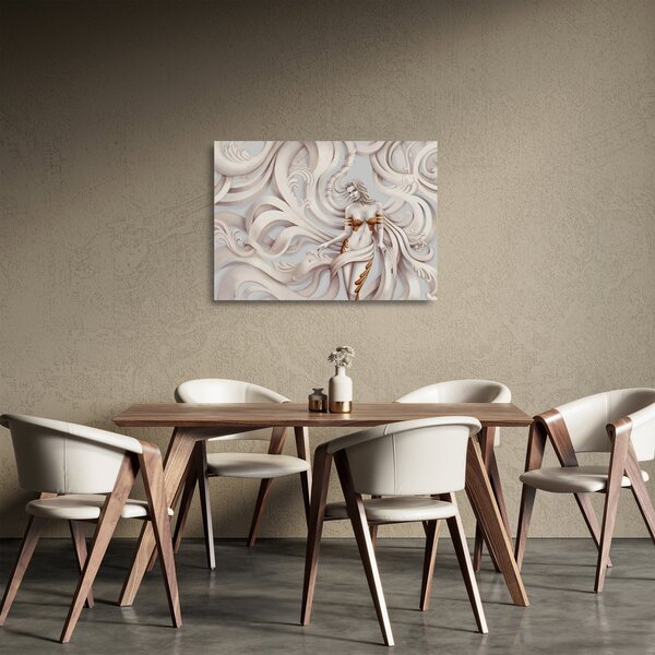 Staklena slika - boginje s cvetličnim motivom (70x50 cm)