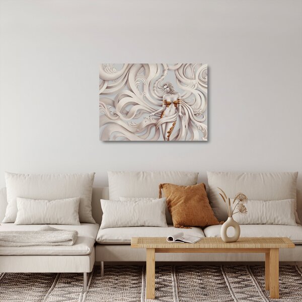 Staklena slika - boginje s cvetličnim motivom (70x50 cm)