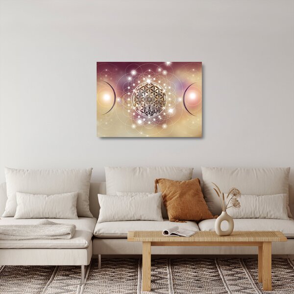 Staklena slika - Mandala z elementi (70x50 cm)