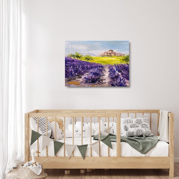 Staklena slika - Provansa, Francija, oljna slika (70x50 cm)