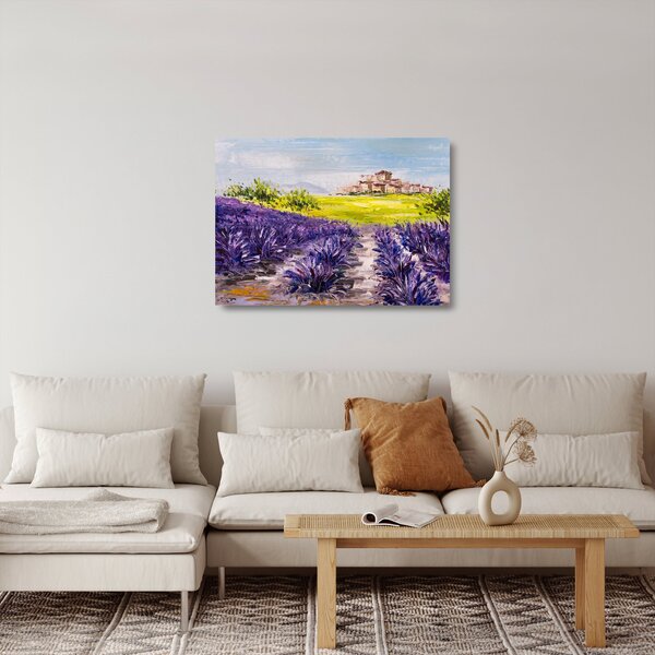 Staklena slika - Provansa, Francija, oljna slika (70x50 cm)