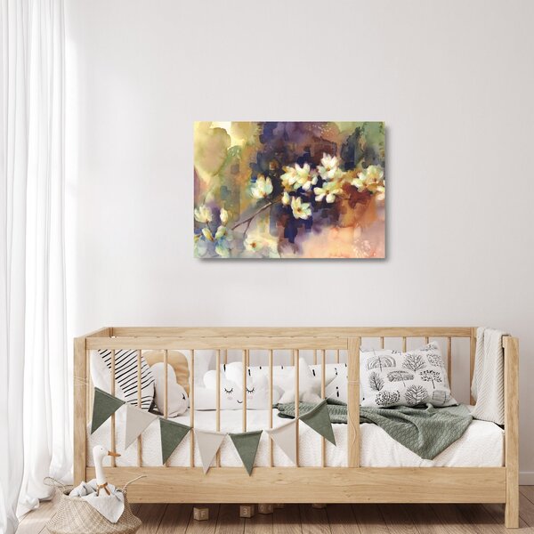 Staklena slika - Bele magnolije, slika (70x50 cm)