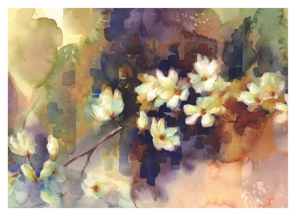 Staklena slika - Bele magnolije, slika (70x50 cm)