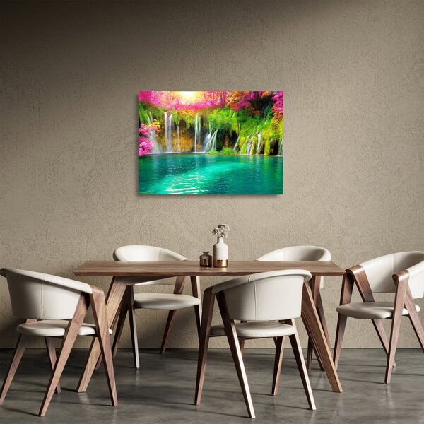 Staklena slika - Slap, Plitvička jezera, Hrvaška (70x50 cm)