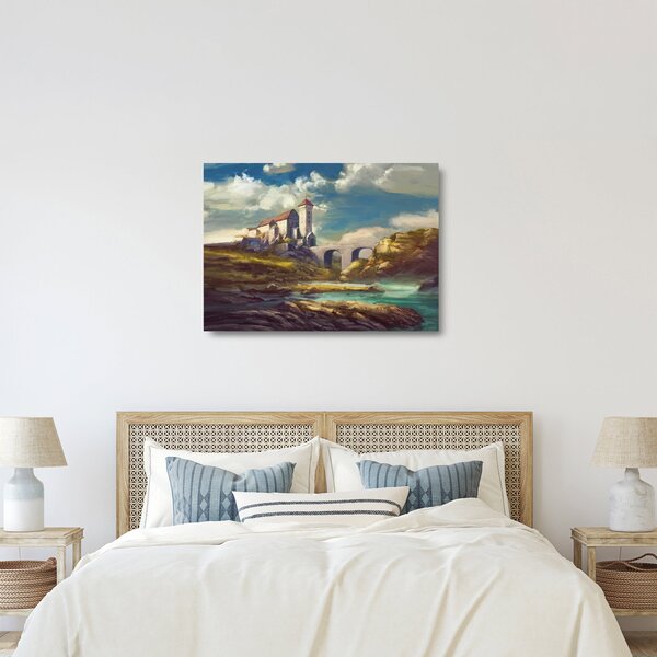 Staklena slika - Srednjeveški grad (70x50 cm)