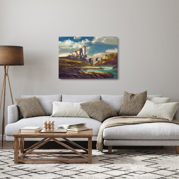 Staklena slika - Srednjeveški grad (70x50 cm)