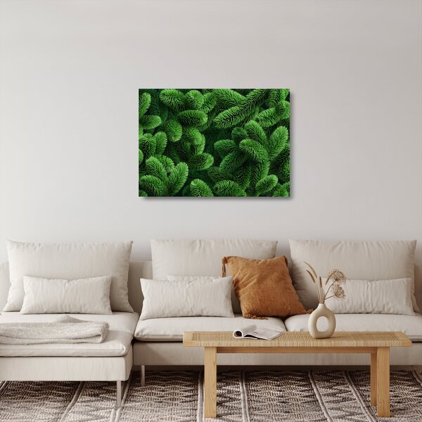 Staklena slika - Vejice iglavcev (70x50 cm)