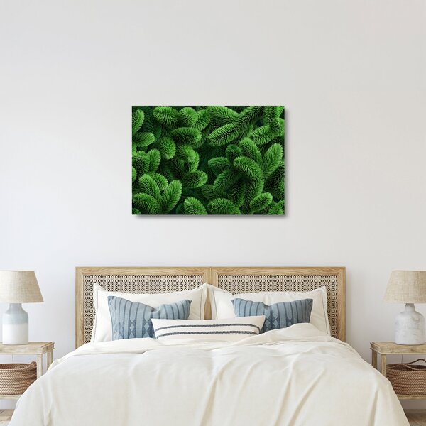 Staklena slika - Vejice iglavcev (70x50 cm)
