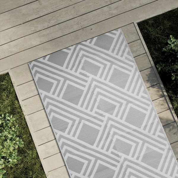 VidaXL Vanjski tepih sivi 80 x 150 cm PP