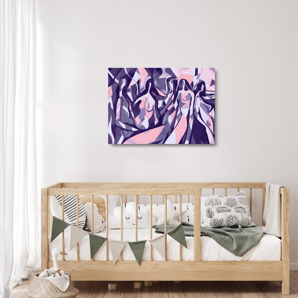 Staklena slika - Abstraktne ženske (70x50 cm)