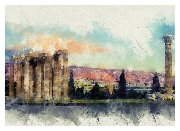 Staklena slika - Akropola, Atene, Grčija (70x50 cm)