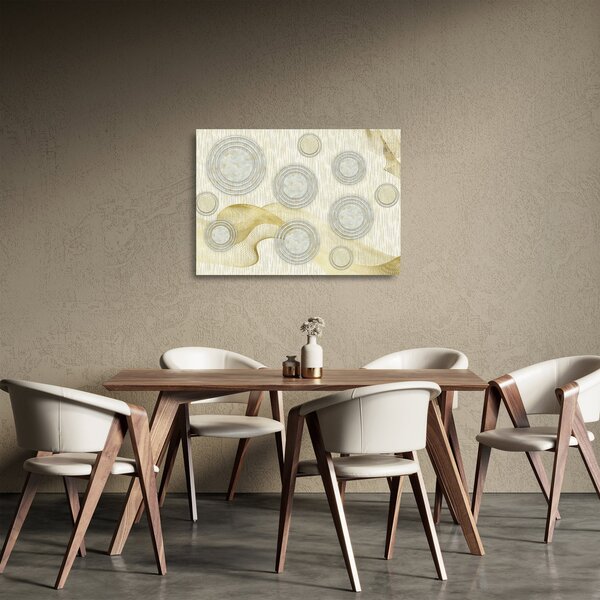 Staklena slika - Abstrakcija, marmorni krogi (70x50 cm)