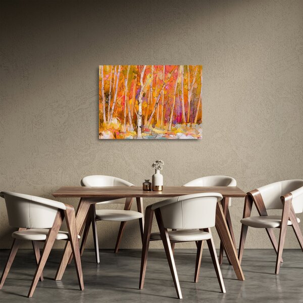 Staklena slika - Jesenski gozd (70x50 cm)