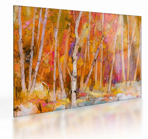 Staklena slika - Jesenski gozd (70x50 cm)