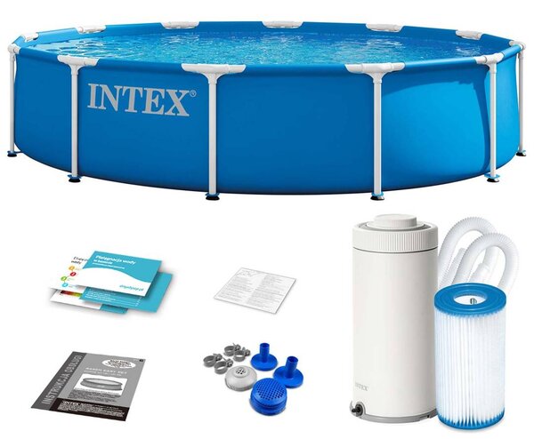 Intex bazen s konstrukcijom 366 x 76 cm s filtarskom pumpom plavi