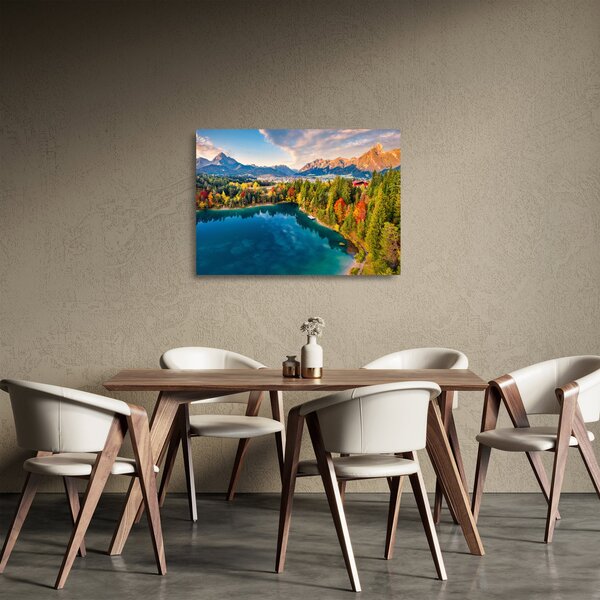 Staklena slika - Uriško jezero, Avstrija (70x50 cm)