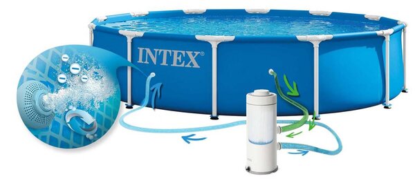 Intex bazen s napuhavajućim prstenom 366 x 76 cm, set 10 u 1 plavi
