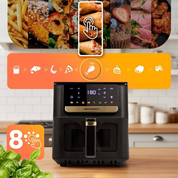 Berdsen BD-655 friteza na vrući zrak crna 6,5 l 1700 W s papirom za pečenje