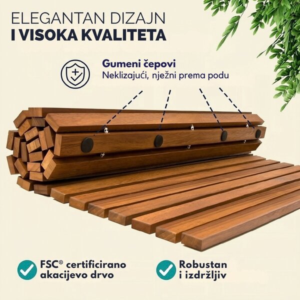 Kupaonska prostirka LINE, bagremovo drvo, 80x50x1 cm, smeđa Casaria