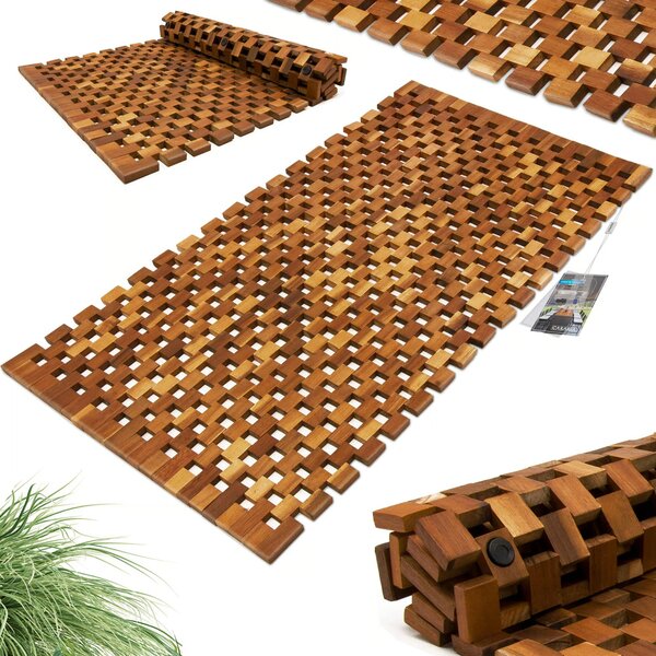 Kupaonska prostirka CUBE, bagremovo drvo, 80x50x1 cm, smeđa Casaria