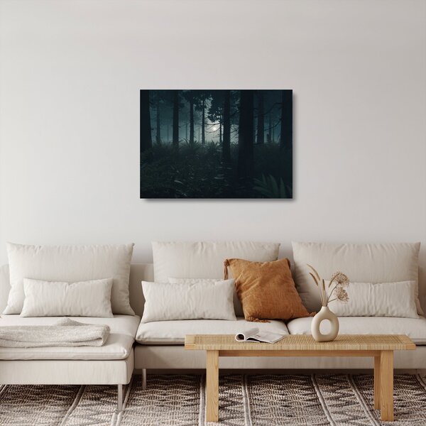 Staklena slika - Praprot v mesečini (70x50 cm)