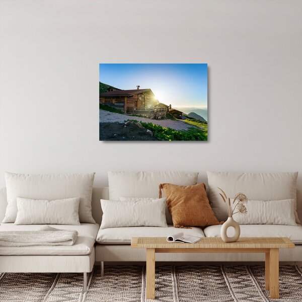 Staklena slika - Jutro v Alpah, Tirolska (70x50 cm)