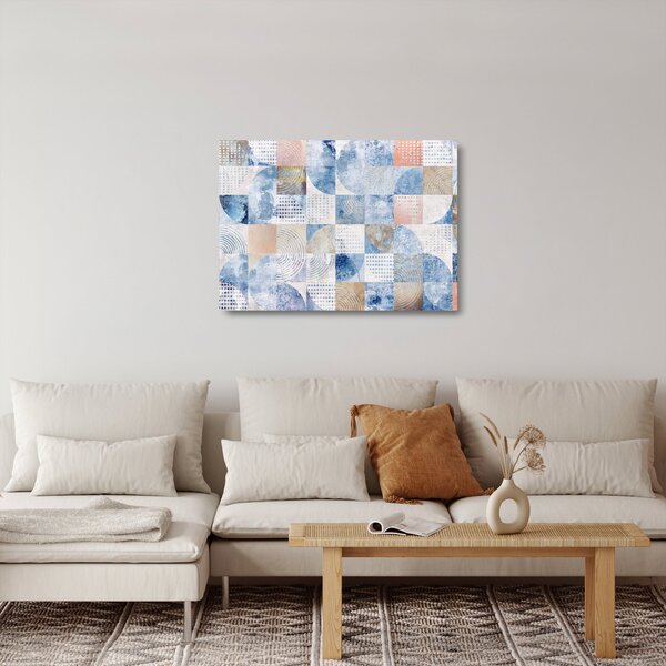 Staklena slika - Geometrijski liki na steni (70x50 cm)