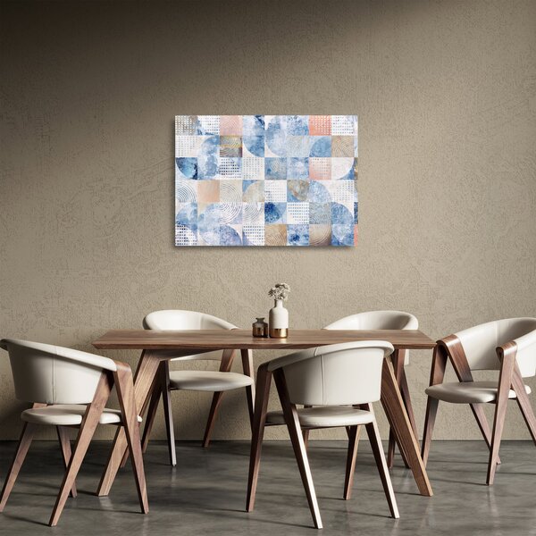 Staklena slika - Geometrijski liki na steni (70x50 cm)