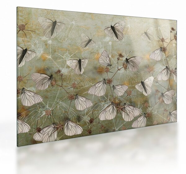 Staklena slika - Vintage metulji (70x50 cm)