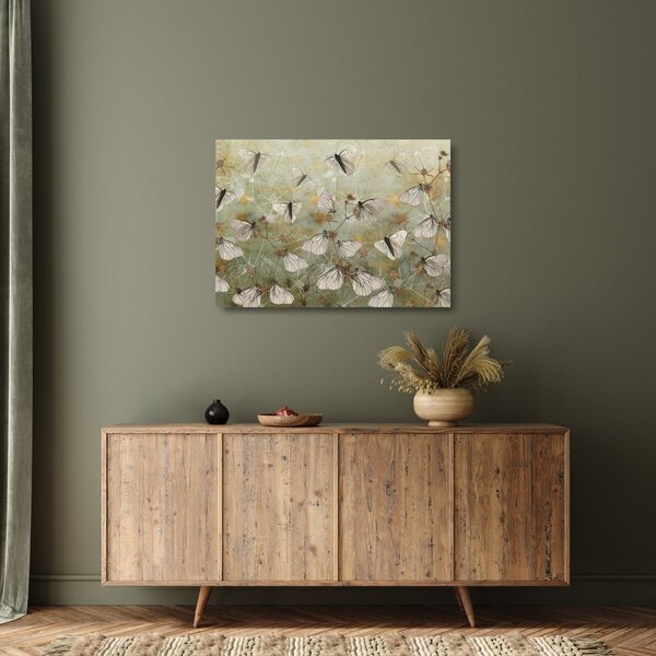 Staklena slika - Vintage metulji (70x50 cm)
