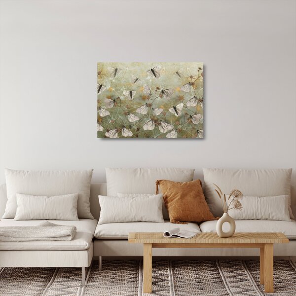 Staklena slika - Vintage metulji (70x50 cm)