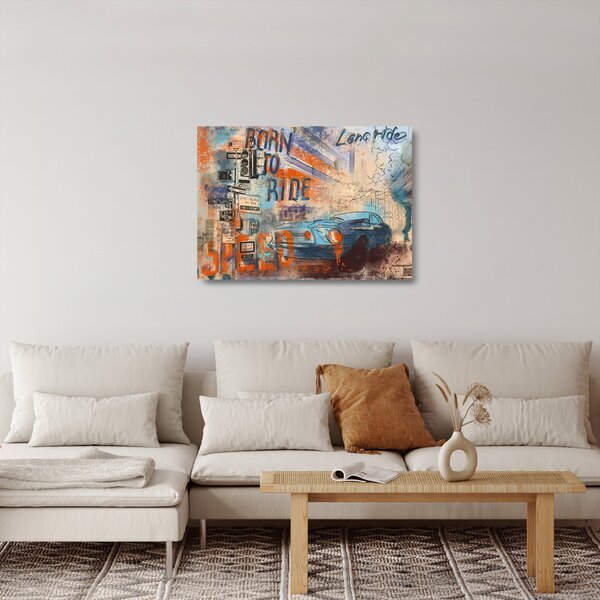 Staklena slika - Rojen za jahanje (70x50 cm)