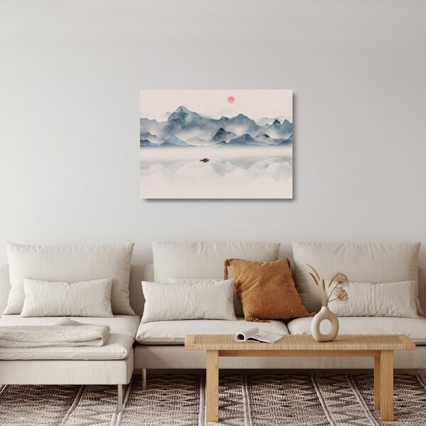 Staklena slika - Dolina modrih gora (70x50 cm)