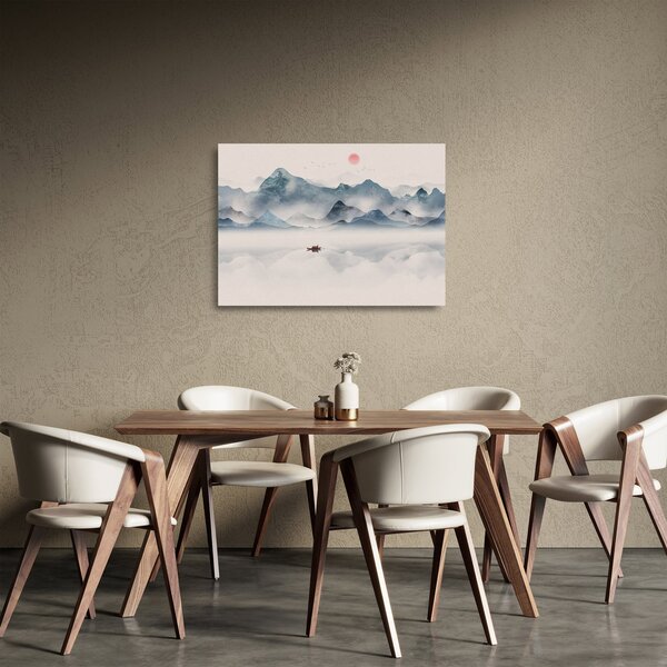 Staklena slika - Dolina modrih gora (70x50 cm)