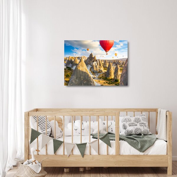 Staklena slika - Baloni na vroč zrak (70x50 cm)