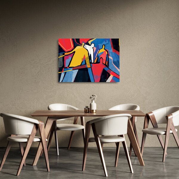 Staklena slika - Abstrakcija moških (70x50 cm)