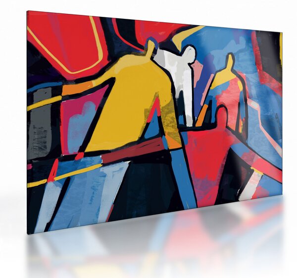 Staklena slika - Abstrakcija moških (70x50 cm)