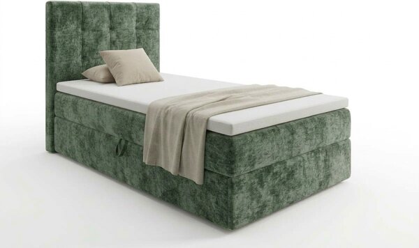 Tapecirani krevet boxspring DIRELIS VIBE 90x200 cm tamno zelena Madrac: Bonell opružni madrac