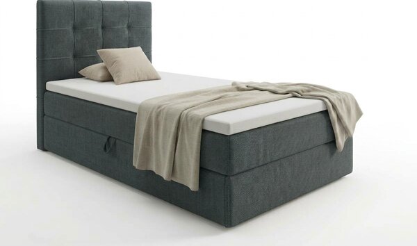 Tapecirani boxspring krevet DIRELIS VIBE 90x200 cm tamno siva Madrac: Bonell opružni madrac