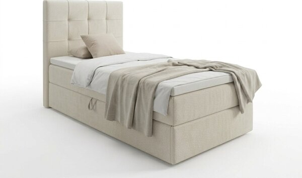 Tapecirani boxspring krevet DIRELIS VIBE 90x200 cm kremasti Madrac: Bonell opružni madrac
