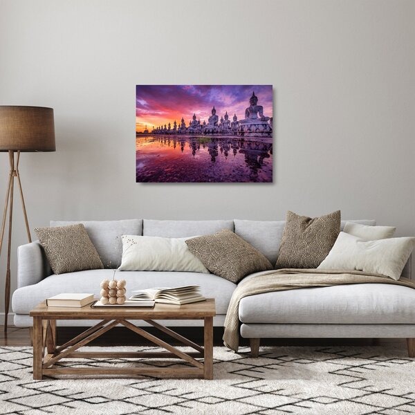 Staklena slika - Bude v sončnem zahodu (70x50 cm)