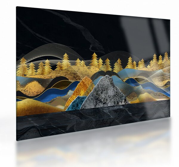 Staklena slika - Zlate gore (70x50 cm)