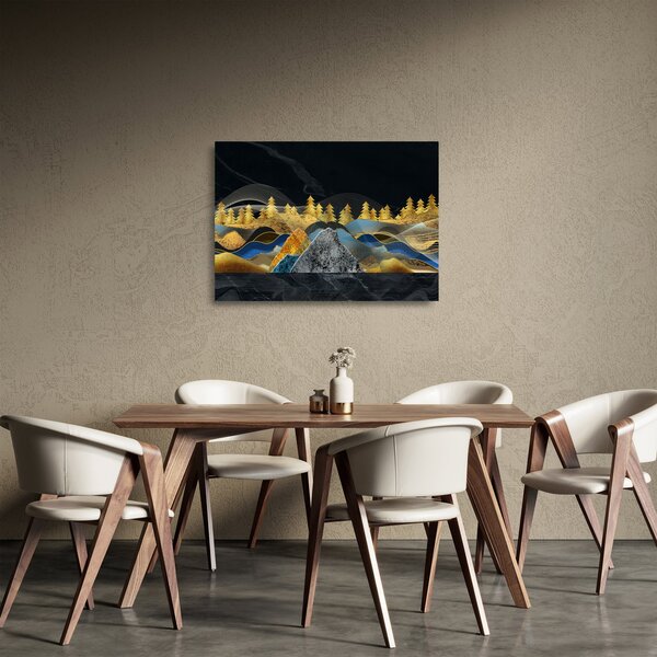 Staklena slika - Zlate gore (70x50 cm)