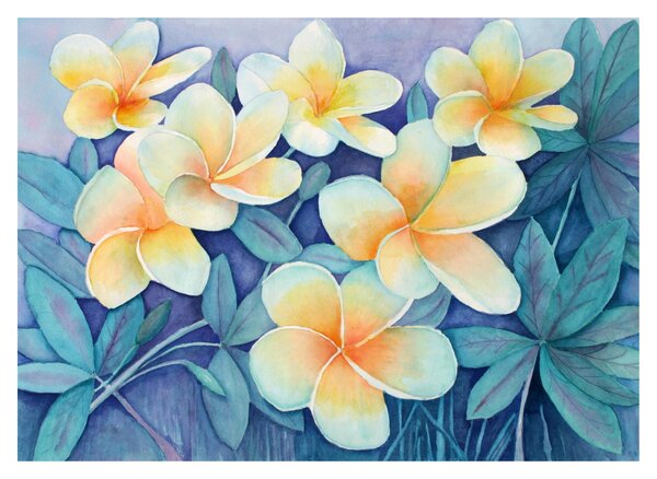 Staklena slika - Tropski grmi (70x50 cm)