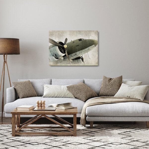 Staklena slika - Staro propelersko letalo (70x50 cm)