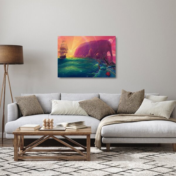 Staklena slika - Oljna slika, Potovanje v fantastično kraljestvo (70x50 cm)