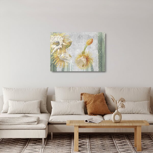 Staklena slika - Cvetoči kaktusi (70x50 cm)