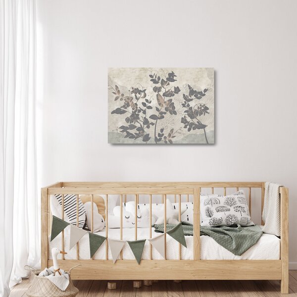Staklena slika - Teksturirani listi (70x50 cm)